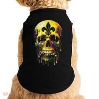 Fleur De Lis Mardi Gras Skulls Men Women Doggie Tank thumb 0