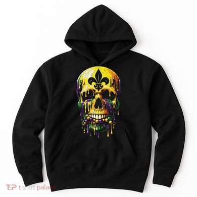 Fleur De Lis Mardi Gras Skulls Men Women Hoodie