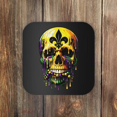 Fleur De Lis Mardi Gras Skulls Men Women Coaster
