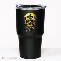 Fleur De Lis Mardi Gras Skulls Men Women Tumbler thumb 0