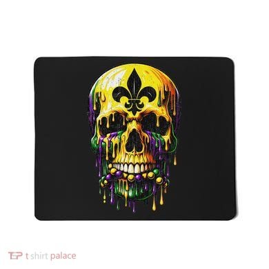 Fleur De Lis Mardi Gras Skulls Men Women Mousepad