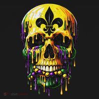 Fleur De Lis Mardi Gras Skulls Men Women Ornament thumb 1