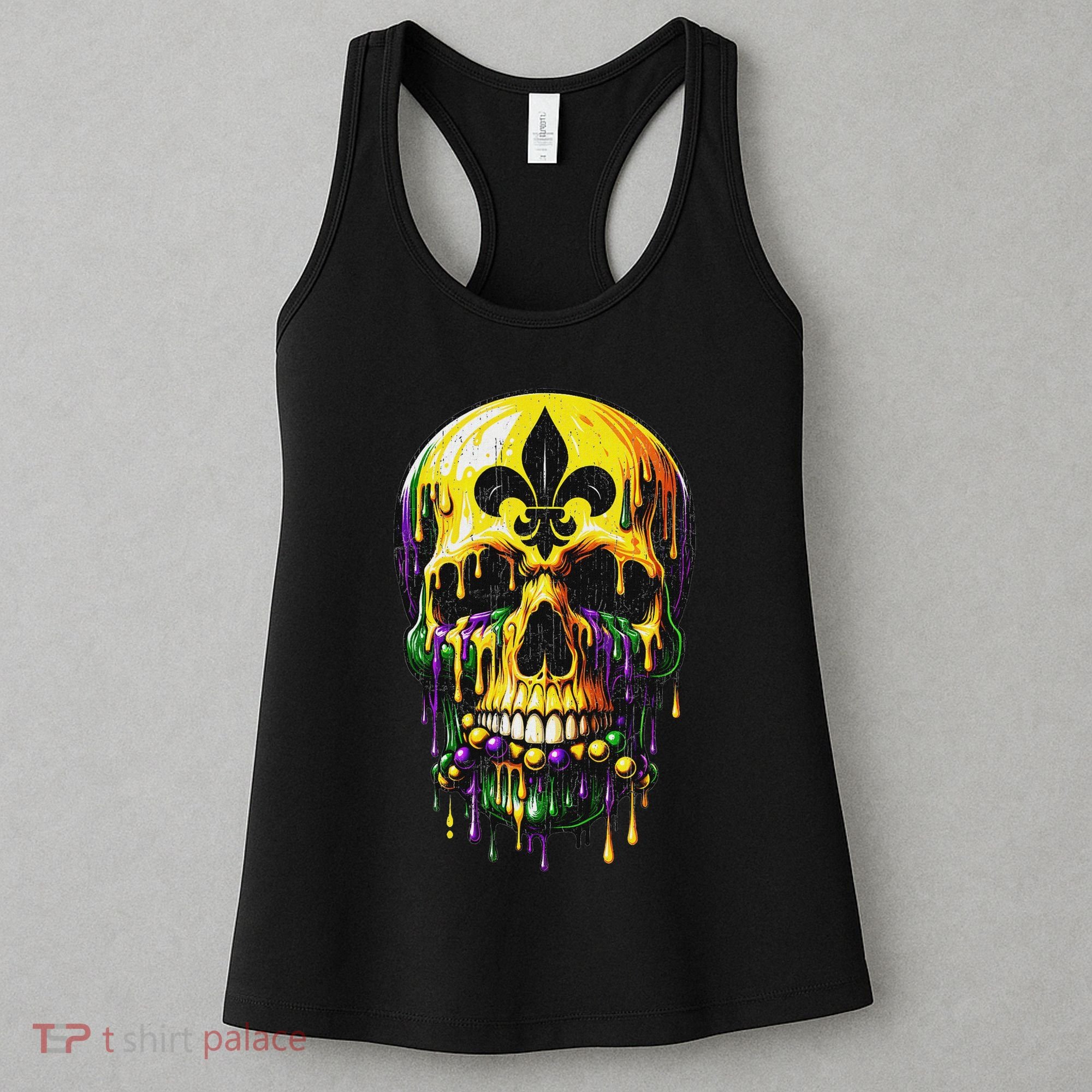 Fleur De Lis Mardi Gras Skulls Men Women Women's Tank Top