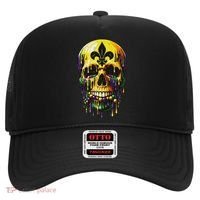 Fleur De Lis Mardi Gras Skulls Men Women Hat thumb 0