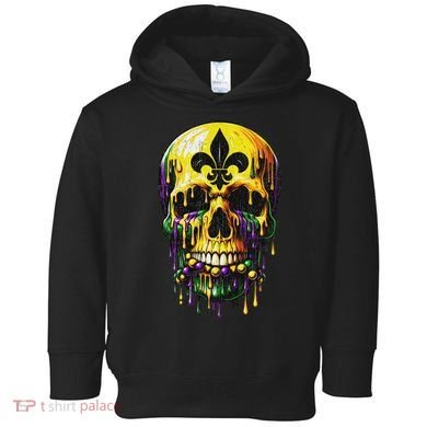 Fleur De Lis Mardi Gras Skulls Men Women Toddler Hoodie