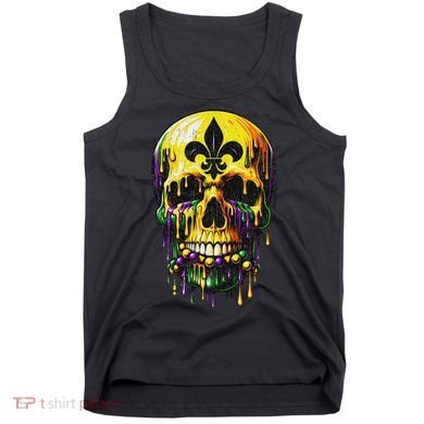 Fleur De Lis Mardi Gras Skulls Men Women Tank Top