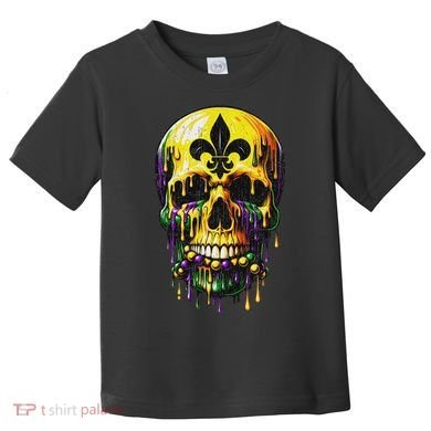 Fleur De Lis Mardi Gras Skulls Men Women Toddler T-Shirt