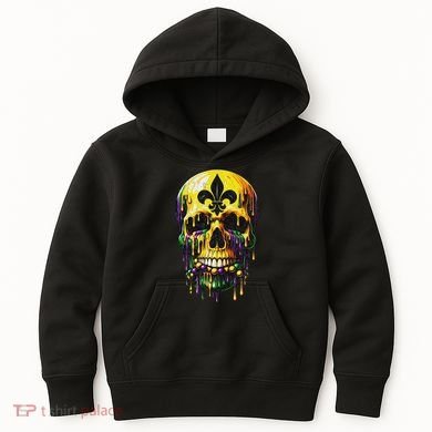 Fleur De Lis Mardi Gras Skulls Men Women Kids Hoodie