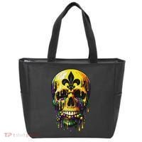 Fleur De Lis Mardi Gras Skulls Men Women Tote Bag thumb 0