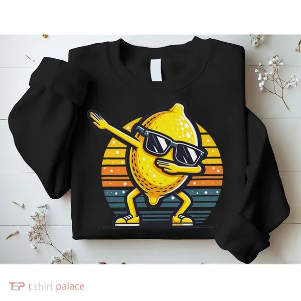 Funny Dab Lemon Dancing Dabbing Retro Fruit Sweatshirt