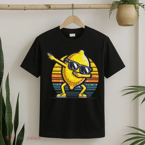 Funny Dab Lemon Dancing Dabbing Retro Fruit T-Shirt