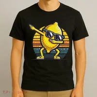 Funny Dab Lemon Dancing Dabbing Retro Fruit T-Shirt thumb 3