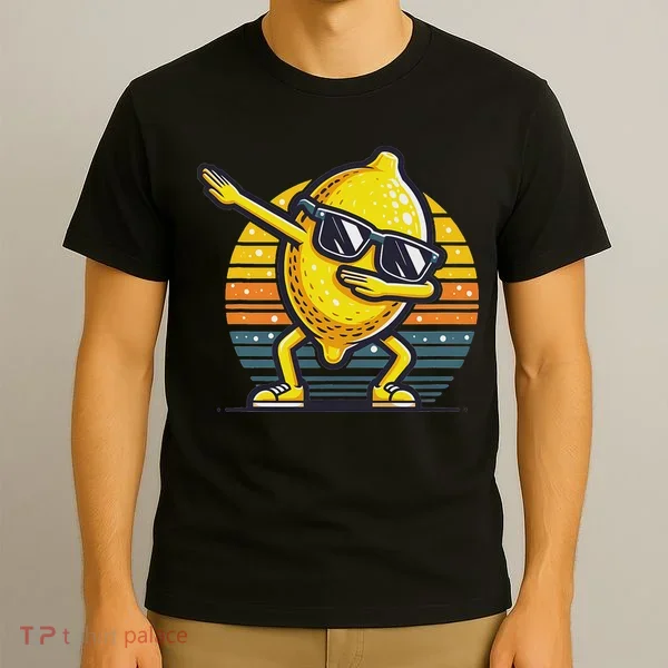 Funny Dab Lemon Dancing Dabbing Retro Fruit T-Shirt