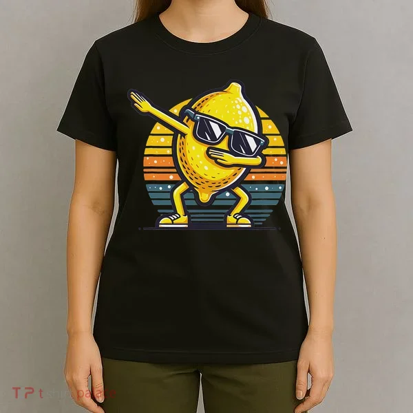 Funny Dab Lemon Dancing Dabbing Retro Fruit T-Shirt