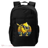 Funny Dab Lemon Dancing Dabbing Retro Fruit Backpack thumb 0