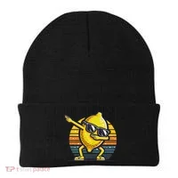 Funny Dab Lemon Dancing Dabbing Retro Fruit Beanie thumb 0