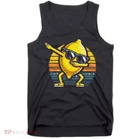Funny Dab Lemon Dancing Dabbing Retro Fruit Tank Top thumb 0
