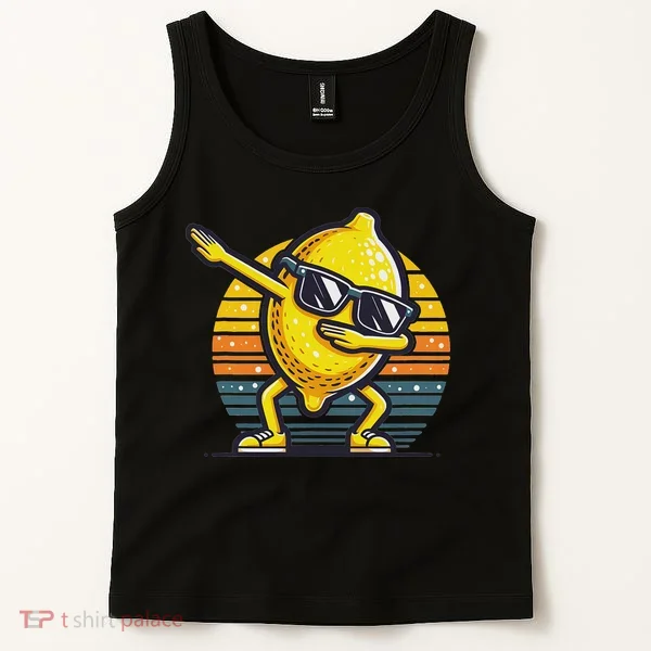 Funny Dab Lemon Dancing Dabbing Retro Fruit Tank Top