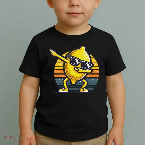 Funny Dab Lemon Dancing Dabbing Retro Fruit Toddler T-Shirt