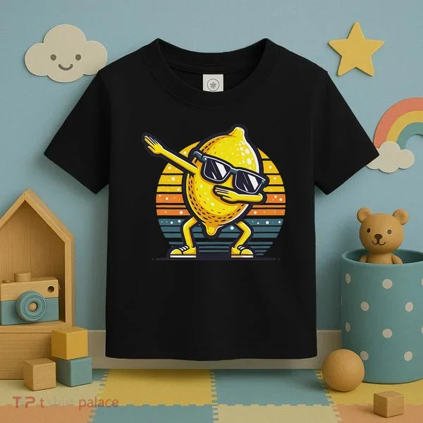 Funny Dab Lemon Dancing Dabbing Retro Fruit Toddler T-Shirt