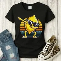 Funny Dab Lemon Dancing Dabbing Retro Fruit Women's T-Shirt thumb 3