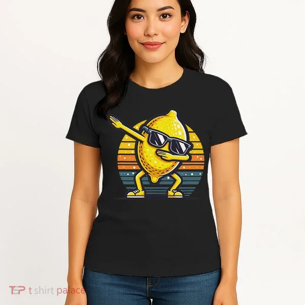 Funny Dab Lemon Dancing Dabbing Retro Fruit Women's T-Shirt
