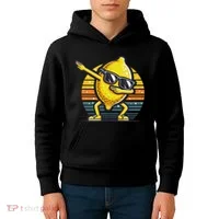 Funny Dab Lemon Dancing Dabbing Retro Fruit Kids Hoodie thumb 4