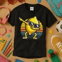 Funny Dab Lemon Dancing Dabbing Retro Fruit Kids T-Shirt thumb 3