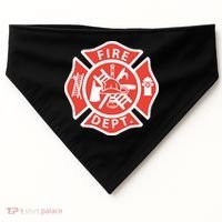 Fire Department Logo Uniform Fireman Symbol Firefighter Gear USA-Made Doggie Bandana thumb 0