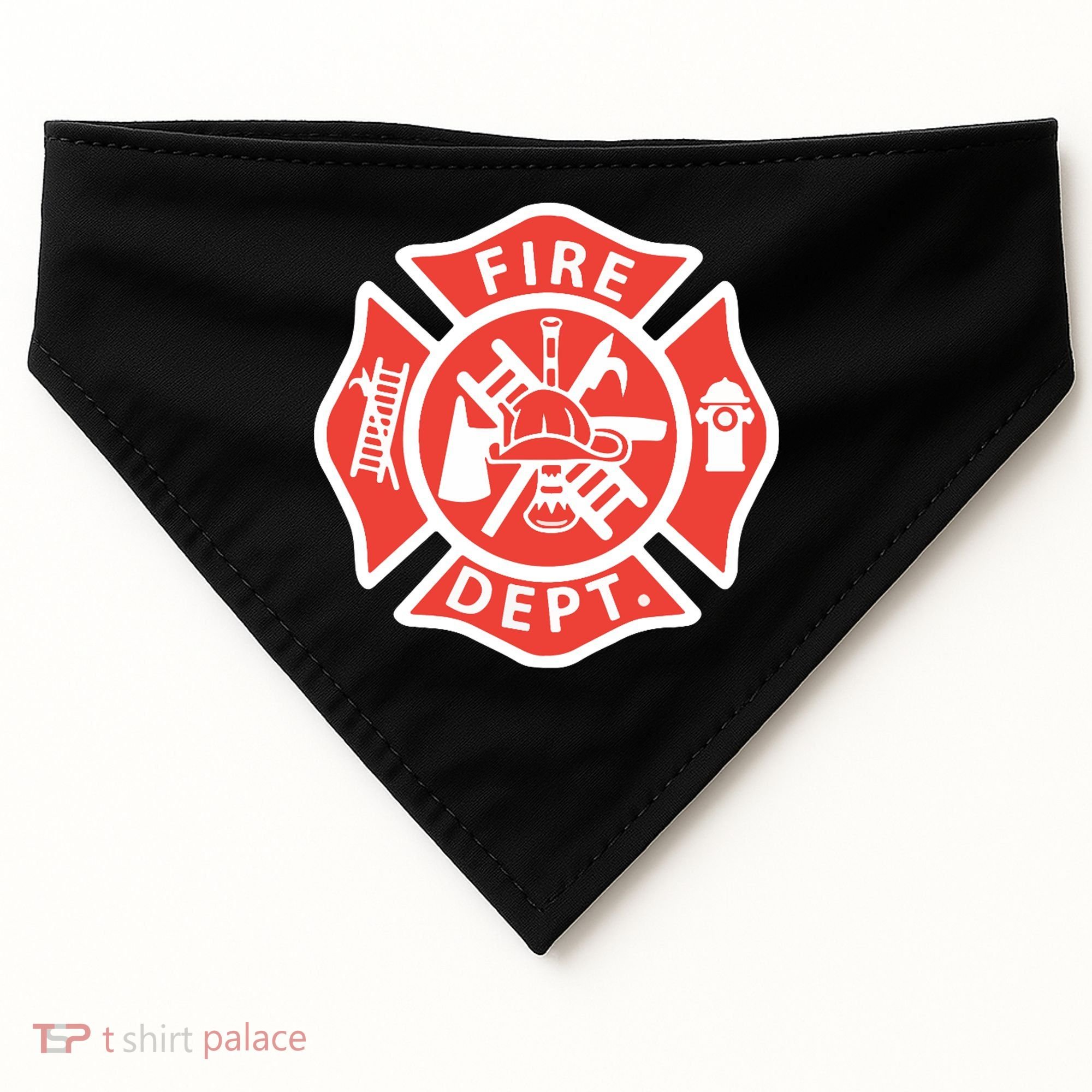 Fire Department Logo Uniform Fireman Symbol Firefighter Gear USA-Made Doggie Bandana