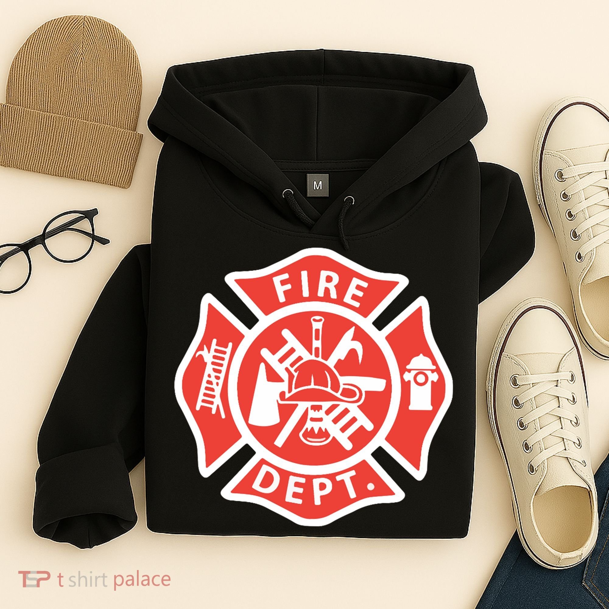 Fire Department Logo Uniform Fireman Symbol Firefighter Gear Hoodie