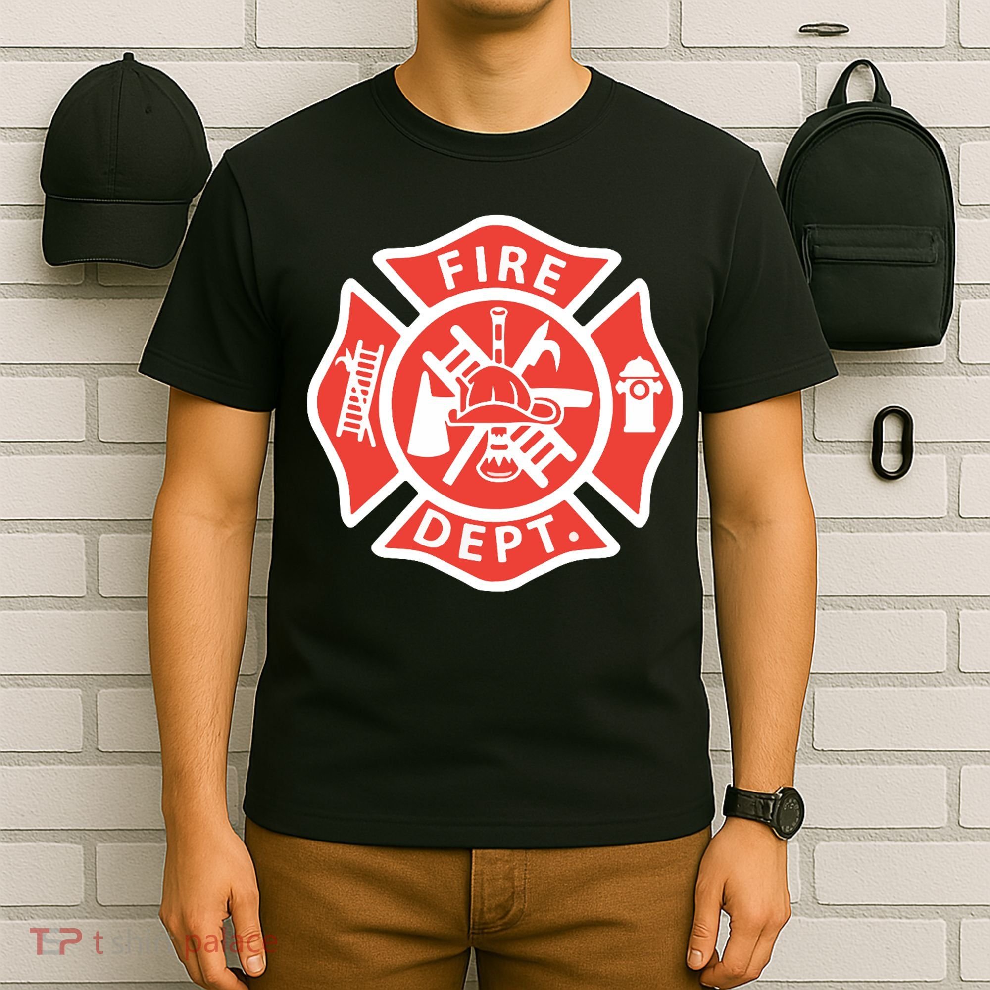 Fire Department Logo Uniform Fireman Symbol Firefighter Gear T-Shirt