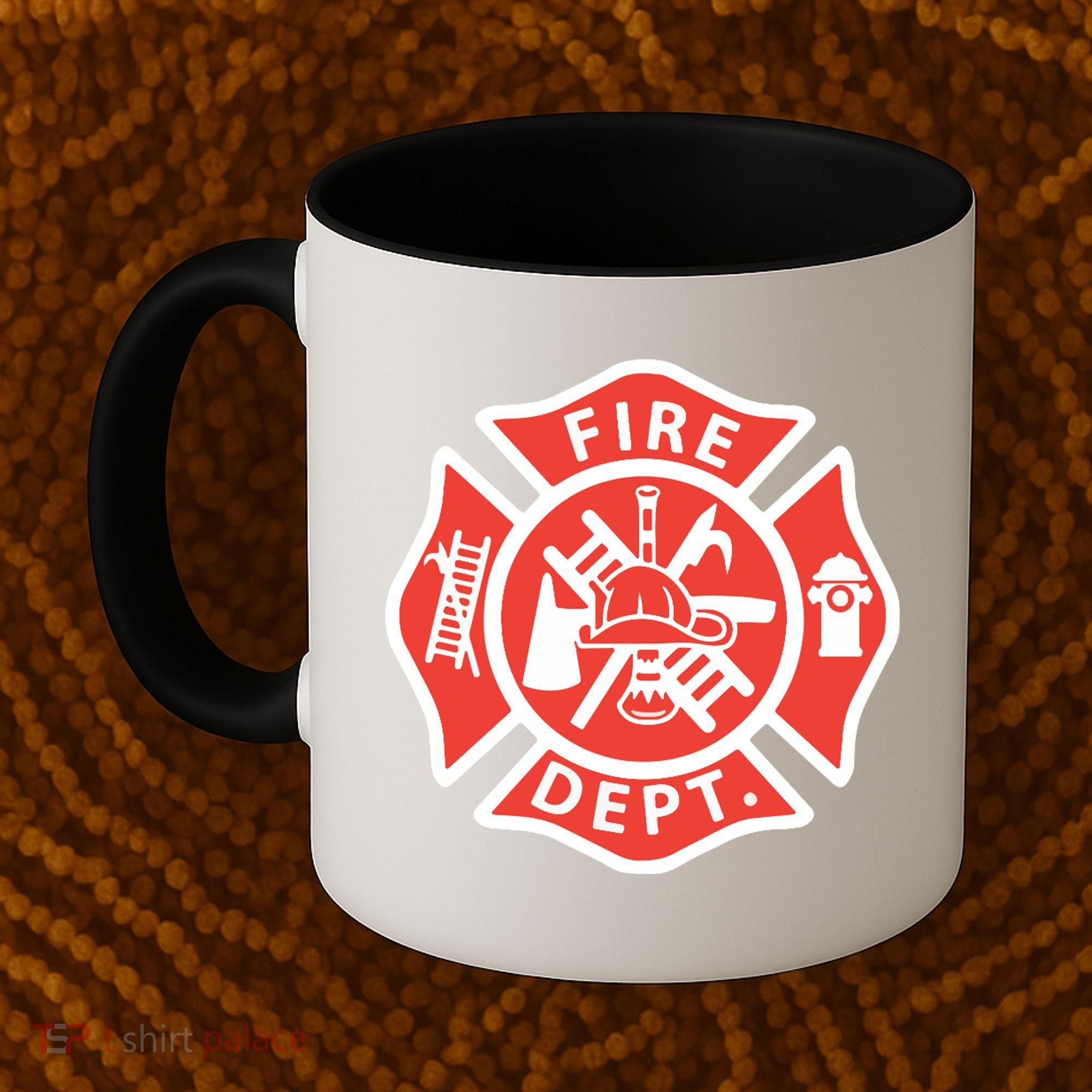 Fire Department Logo Uniform Fireman Symbol Firefighter Gear Coffee Mug