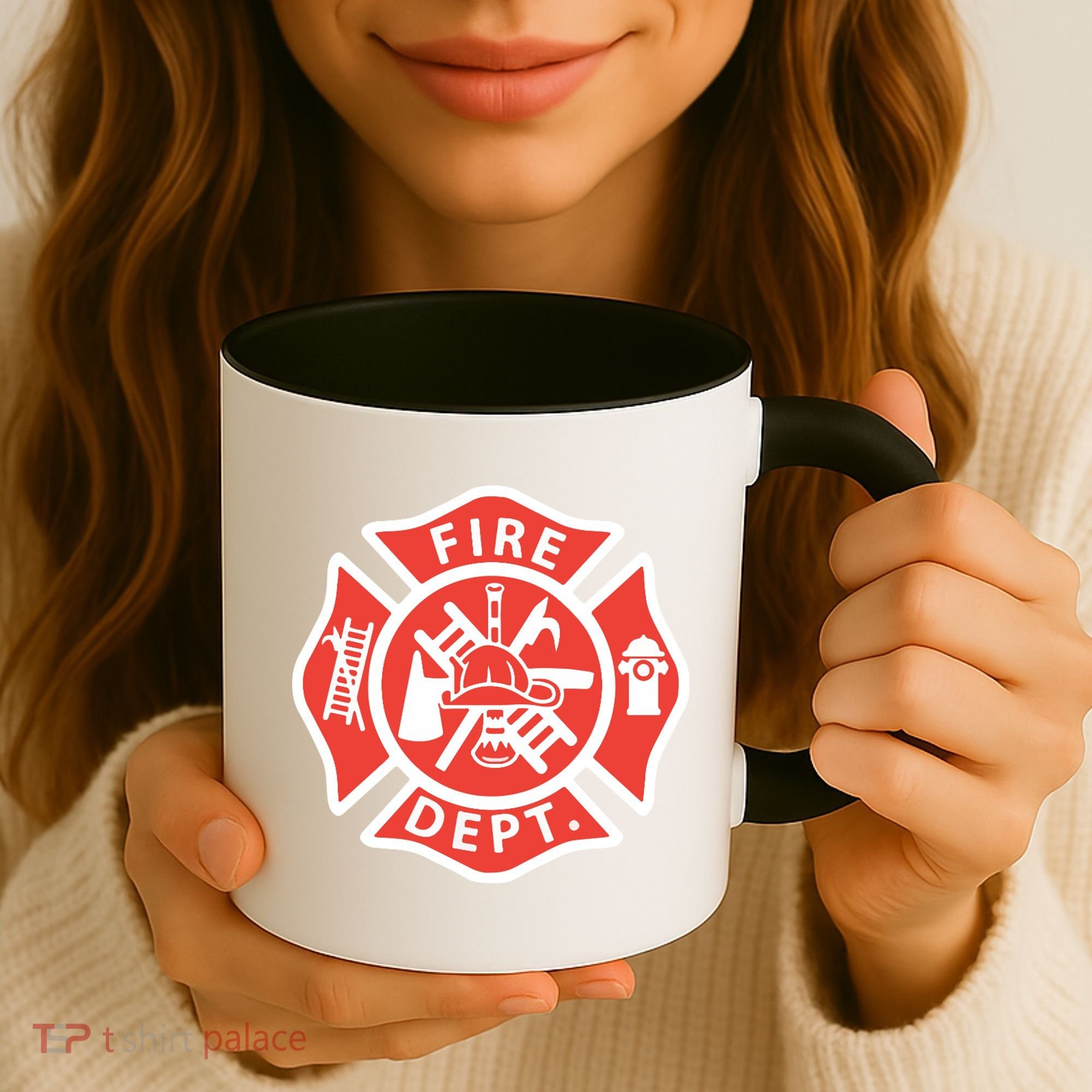 Fire Department Logo Uniform Fireman Symbol Firefighter Gear Coffee Mug