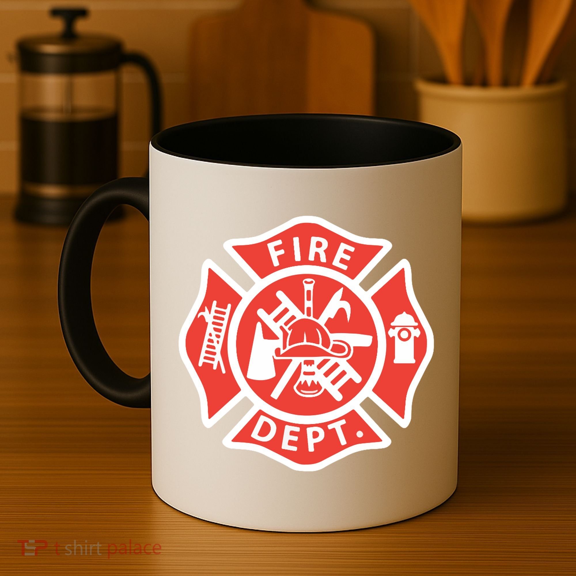 Fire Department Logo Uniform Fireman Symbol Firefighter Gear Coffee Mug