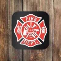Fire Department Logo Uniform Fireman Symbol Firefighter Gear Coaster thumb 0