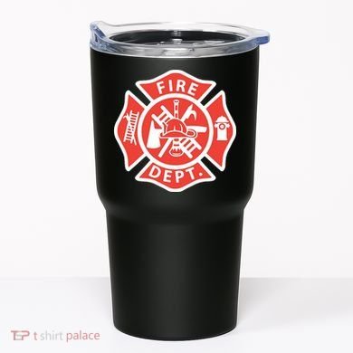 Fire Department Logo Uniform Fireman Symbol Firefighter Gear Tumbler