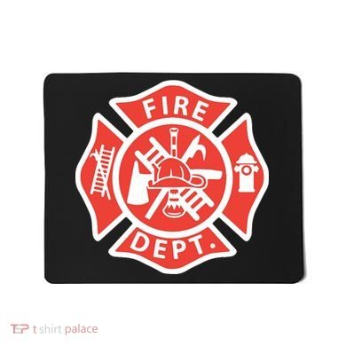 Fire Department Logo Uniform Fireman Symbol Firefighter Gear Mousepad