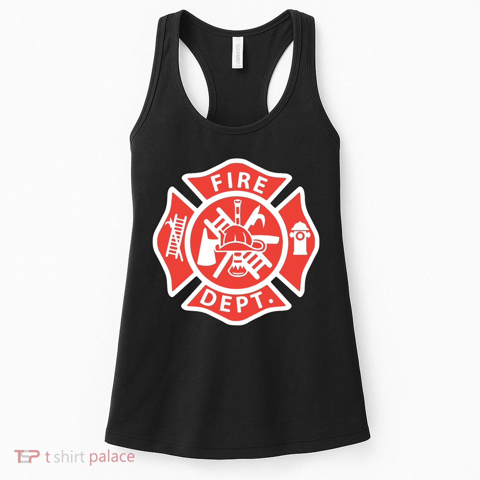 Fire Department Logo Uniform Fireman Symbol Firefighter Gear Women's Tank Top