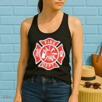 Fire Department Logo Uniform Fireman Symbol Firefighter Gear Women's Tank Top thumb 2