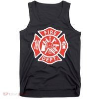 Fire Department Logo Uniform Fireman Symbol Firefighter Gear Tank Top thumb 0