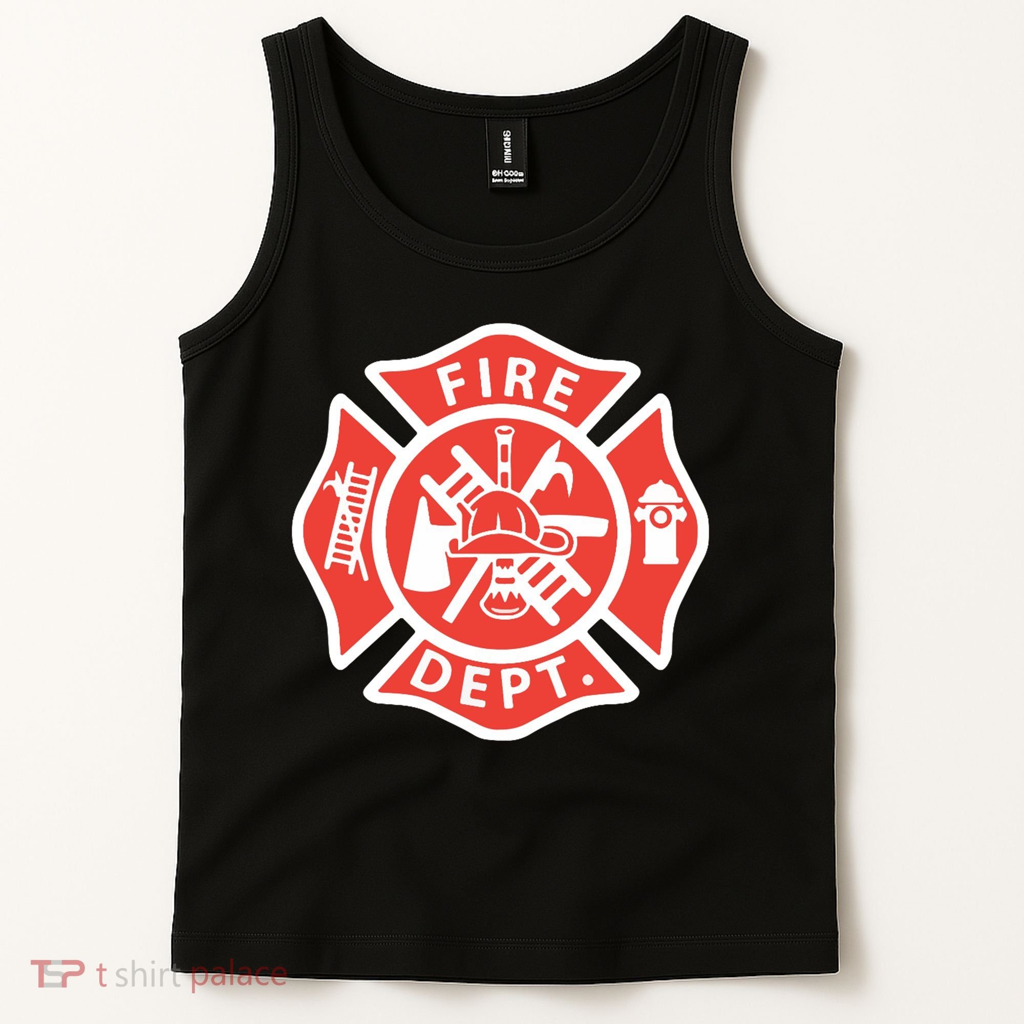 Fire Department Logo Uniform Fireman Symbol Firefighter Gear Tank Top