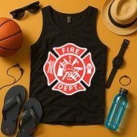 Fire Department Logo Uniform Fireman Symbol Firefighter Gear Tank Top thumb 4