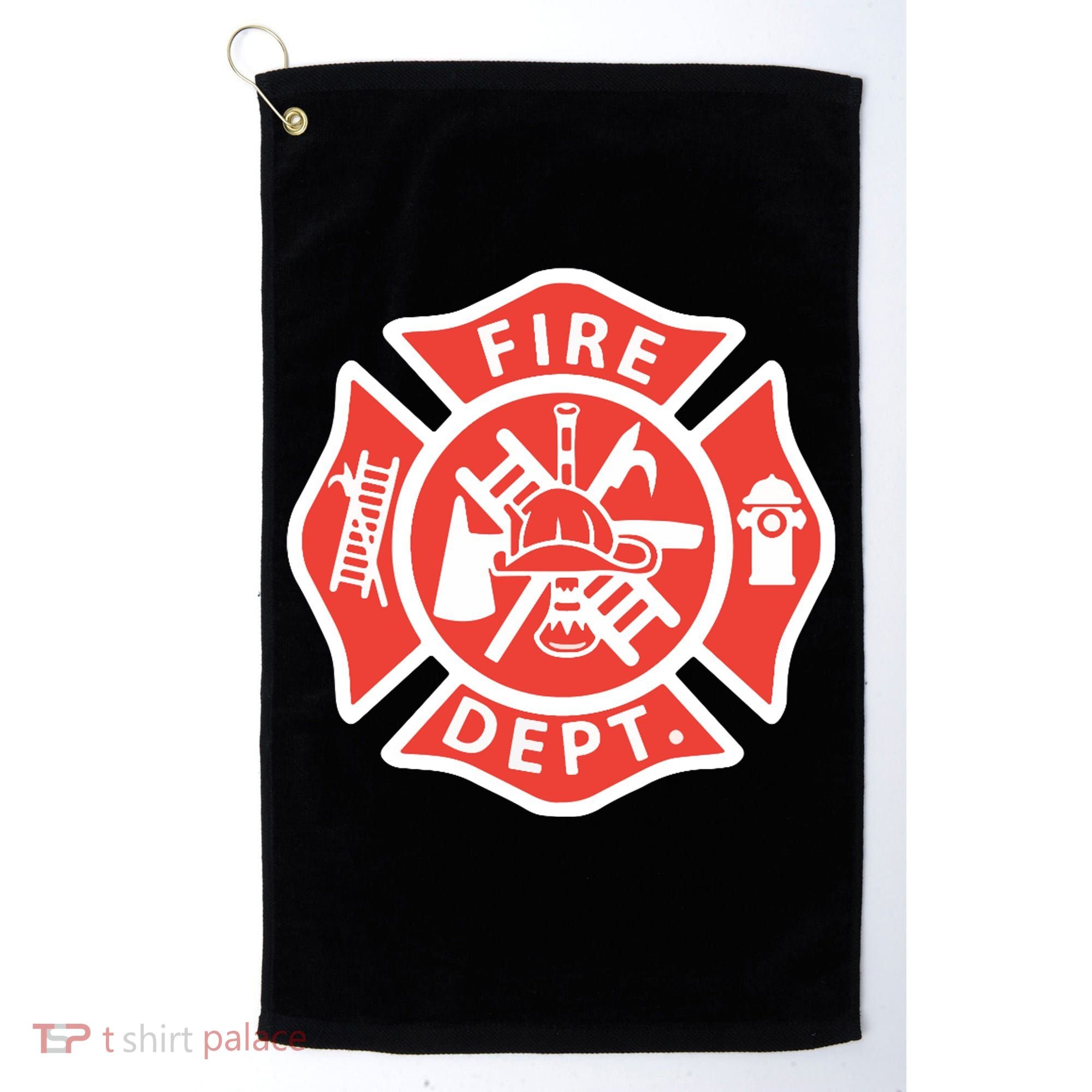 Fire Department Logo Uniform Fireman Symbol Firefighter Gear Golf Towel