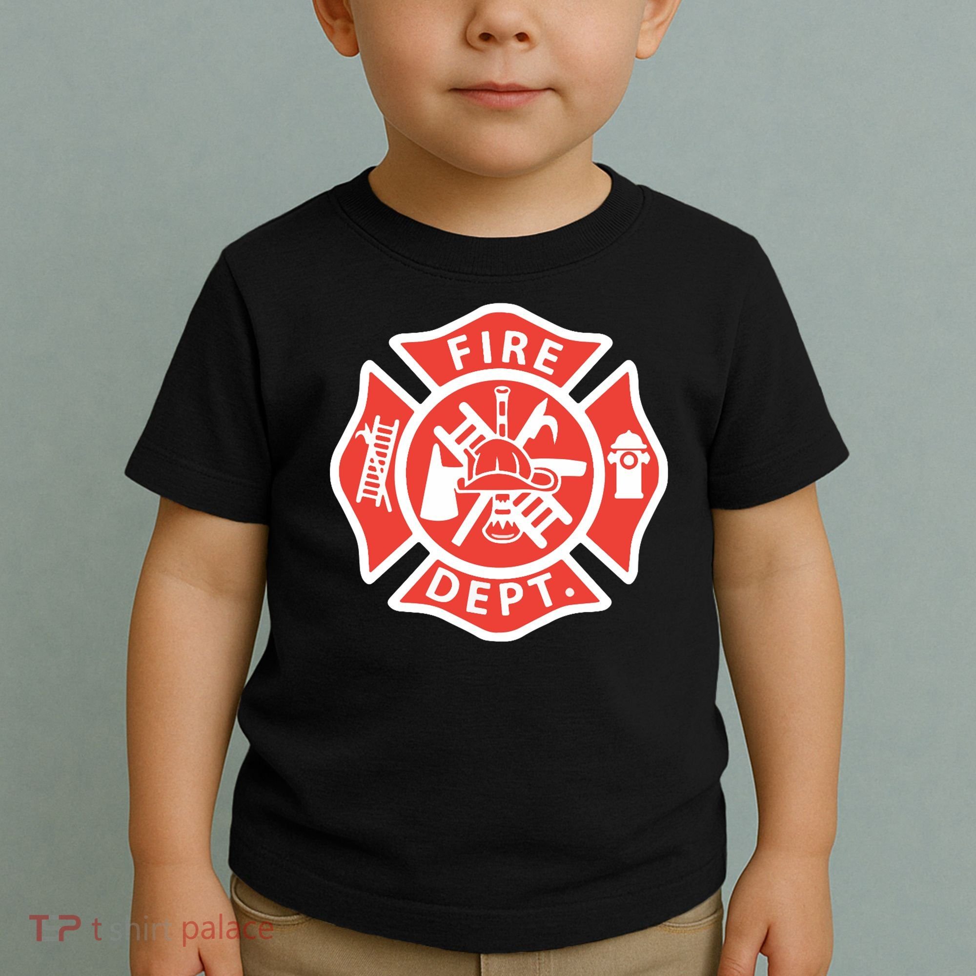 Fire Department Logo Uniform Fireman Symbol Firefighter Gear Toddler T-Shirt