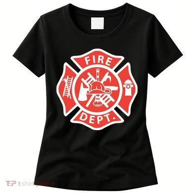Fire Department Logo Uniform Fireman Symbol Firefighter Gear Women's T-Shirt