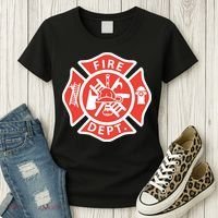 Fire Department Logo Uniform Fireman Symbol Firefighter Gear Women's T-Shirt thumb 3