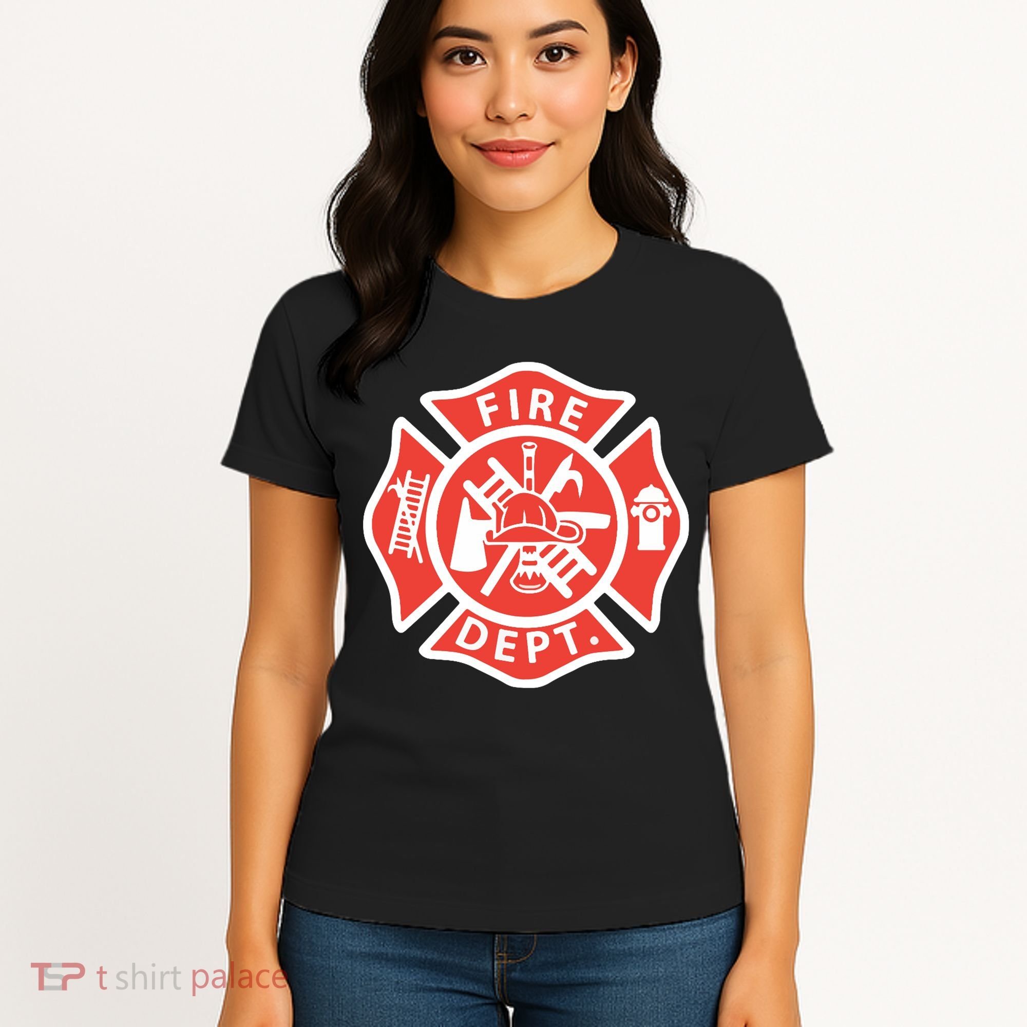 Fire Department Logo Uniform Fireman Symbol Firefighter Gear Women's T-Shirt