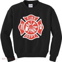 Fire Department Logo Uniform Fireman Symbol Firefighter Gear Kids Sweatshirt thumb 0