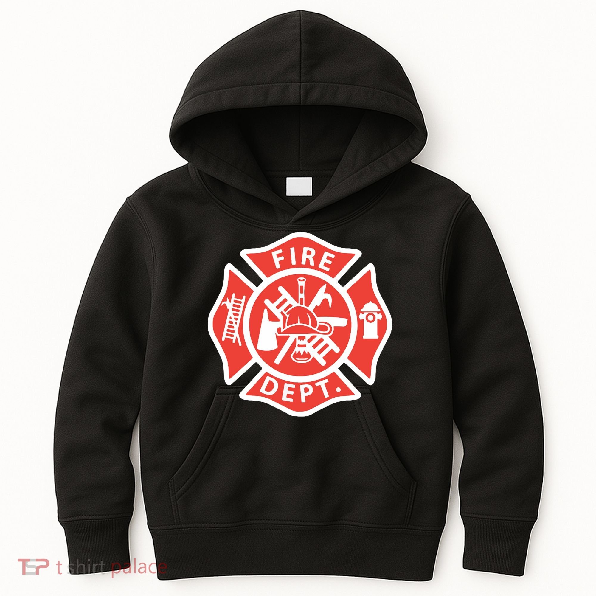 Fire Department Logo Uniform Fireman Symbol Firefighter Gear Kids Hoodie